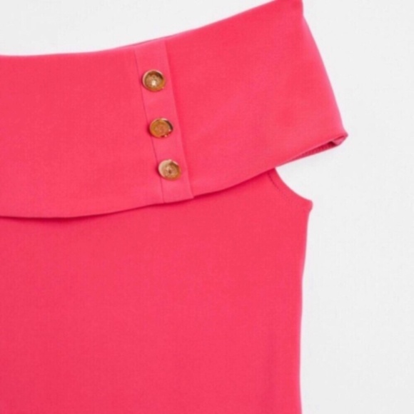 MASSIVE $10 SALE Melanie Lyne Pink Off Shoulder Blouse - Picture 6 of 13